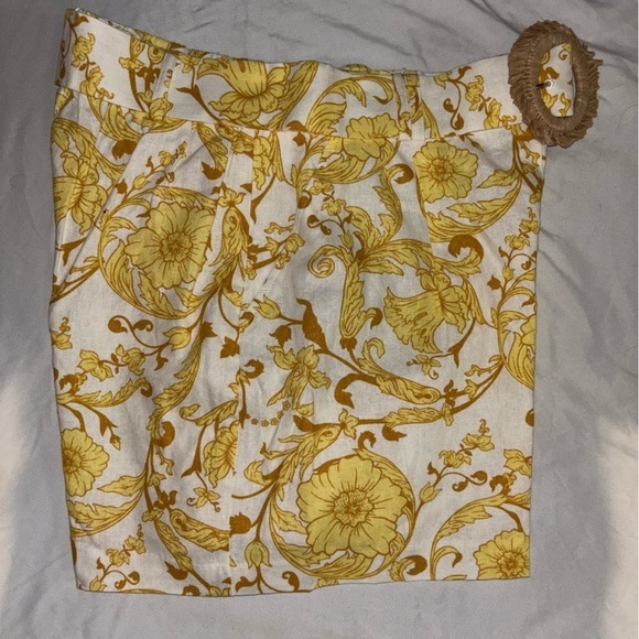 🔥NEW🔥 Maison D’Amélie Paris Designer High Waist Linen Paisley Belt Short size 6 - Picture 8 of 8